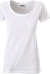 James & Nicholson – Damen Bio T-Shirt mit Brusttasche besticken und bedrucken lassen
