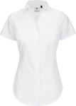 B&C – Poplin Shirt Black Tie Short Sleeve / Women hímzéshez és nyomtatáshoz