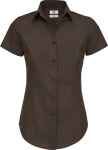 B&C – Poplin Shirt Black Tie Short Sleeve / Women hímzéshez és nyomtatáshoz