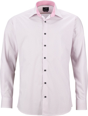 James & Nicholson - Popline Shirt "Diamonds" (white/red)