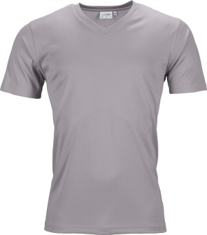 James & Nicholson - Herren V-Neck Sport T-Shirt (light melange)