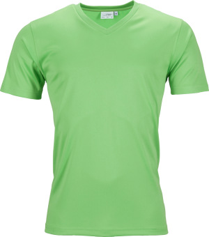James & Nicholson - Herren V-Neck Sport T-Shirt (lime green)