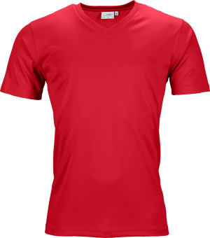 James & Nicholson - Herren V-Neck Sport T-Shirt (red)