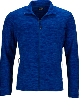 James & Nicholson - Men's Melange Fleece Jacket (royal melange/blue)