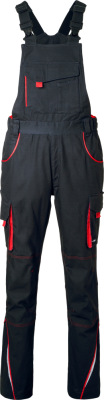 James & Nicholson - Workwear Pants with Bib (carbon/red)