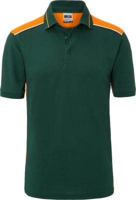 James & Nicholson - Herren Workwear Polo (dark green/orange)