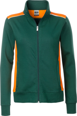 James & Nicholson - Damen Workwear Sweat Jacke (dark green/orange)