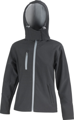 Result - Ladies' 3-Layer Softshell Hooded Jacket (black/grey)