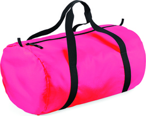 BagBase - Packaway Barrel Bag (Fluorescent Pink/Black)