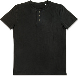 Stedman - Men's Henley Slub T-Shirt (black opal)