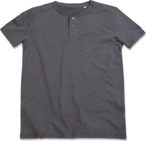 Stedman - Herren Henley Slub T-Shirt (slate grey)