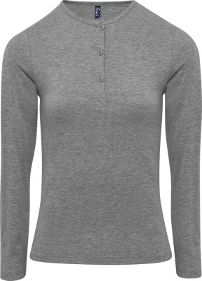 Premier - Damen Rollärmel T-Shirt langarm (grey marl)