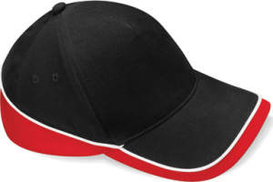 Beechfield - Teamwear Competition Cap (Black/Classic Red/White)