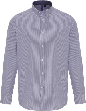 Premier - Oxford Hemd "Stripes" langarm (white/navy)
