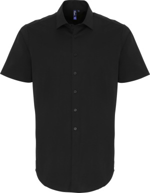 Premier - Popline Stretch Shirt shortsleeve (black)