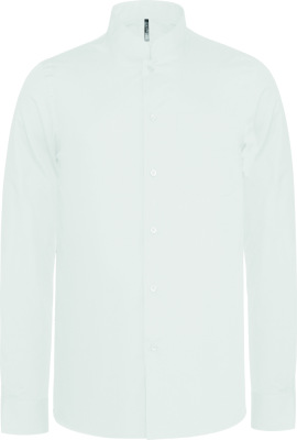 Kariban - Herren Langarm Hemd mit Mandarin-Kragen (White)