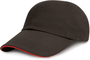Result - Heavy Brushed Cotton Cap (Black/Red)