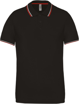 Kariban - Mens Short Sleeve Polo Pique (Black / Red / White)