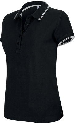 Kariban - Ladies Short Sleeve Polo Pique (Black / Light Grey / White)