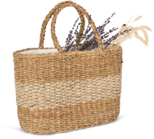 Native Spirit - Eco-friendly striped seagrass basket bag (Striped Seagrass Natural / Ecume)