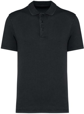 Native Spirit - Umweltfreundliches ausgewaschenes Herren-Polohemd aus Jersey (Washed Coal Grey)