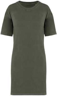 Native Spirit - Umweltfreundliches ausgewaschenes Damen-T-Shirt-Kleid (Washed Organic Khaki)