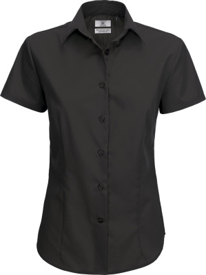B&C - Poplin Shirt Smart Short Sleeve / Women (Black)