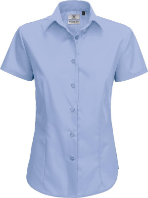 B&C - Poplin Shirt Smart Short Sleeve / Women (Business Blue)