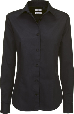 B&C - Twill Shirt Sharp Long Sleeve / Women (Black)