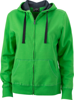 James & Nicholson - Ladies´ Hooded Jacket (Green/Carbon)