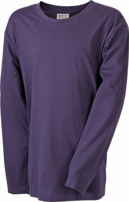 James & Nicholson - Junior Shirt Long-Sleeved Medium (Aubergine)
