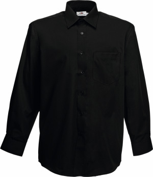 Fruit of the Loom - Men´s Long Sleeve Poplin Shirt (Black)