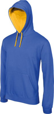 Kariban - Contrast Hooded Sweatshirt (Light Royal Blue/Yellow)