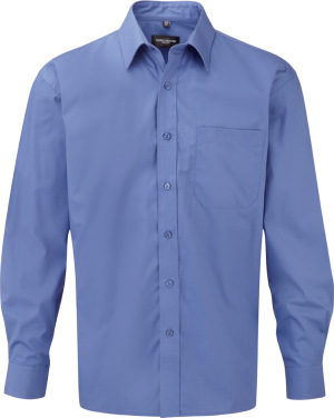 Russell - Langarm Popeline-Hemd (100% Baumwolle) (Aztec Blue)