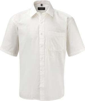 Russell - Kurzarm Popeline-Hemd (100% Baumwolle) (White)