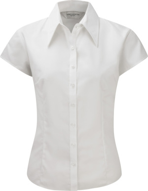 Russell - Körperbetonte kurzärmelige Bluse aus Tencel® (White)