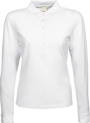 Tee Jays - Ladies Stretch Long Sleeve Polo (White)
