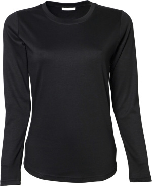 Tee Jays - Ladies Longsleeve Interlock T-Shirt (Black)