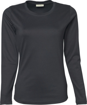 Tee Jays - Ladies Longsleeve Interlock T-Shirt (Dark Grey (Solid))