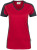 Hakro - Damen V-Shirt Contrast Mikralinar (rot/anthrazit)