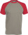 Kariban - Kontrast Baseball T-Shirt (Light Grey (Solid)/Red)
