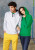 Kariban - Contrast Hooded Sweatshirt (Light Kelly Green/White)