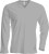 Kariban - Men ́s Long Sleeve V-Neck T-Shirt (Oxford Grey)