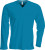 Kariban - Men ́s Long Sleeve V-Neck T-Shirt (Tropical Blue)