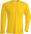Kariban - Men ́s Long Sleeve V-Neck T-Shirt (Yellow)