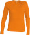 Kariban - Damen Langarm T-Shirt mit V-Ausschnitt (Orange)