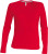 Kariban - Ladies Long Sleeve V-Neck T-Shirt (Red)