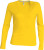 Kariban - Damen Langarm T-Shirt mit V-Ausschnitt (Yellow)