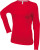 Kariban - Női hosszú ujjú kerek nyaku póló (Red)