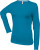 Kariban - Női hosszú ujjú kerek nyaku póló (Tropical Blue)